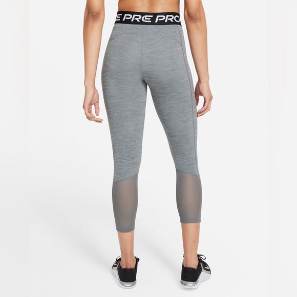 NWT Nike Pro 365 Mid-Rise Cropped Mesh Panel Leggings Running Yoga Jogging Pants - Picture 3 of 16